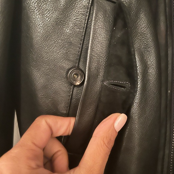 DSQUARED2 Leather Jacket with Removable Fur Colar - Picture 2 of 14